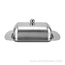 Kitchen Rectangle Stainless Steel Butter Dish With Cover